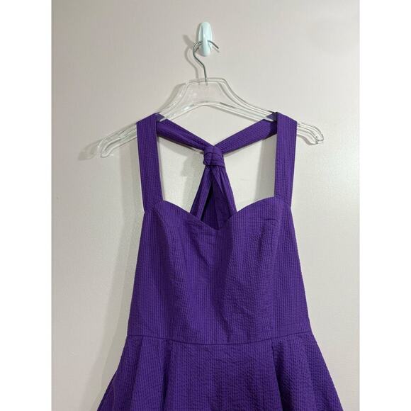 Lauren James Livingston Seesucker Dress in Purple Size Medium - Picture 3 of 7